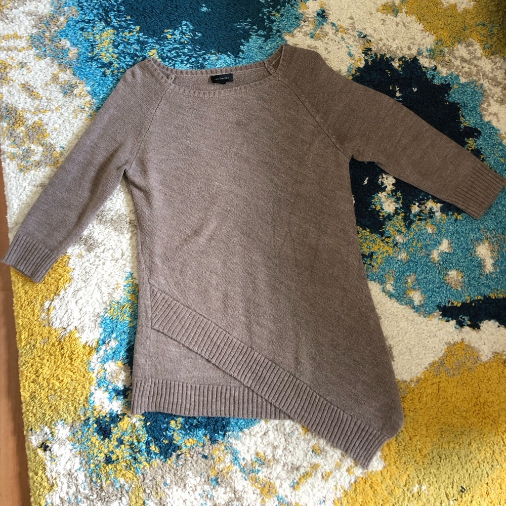 The Limited asymmetrical 3/4 sleeve sweater, size M
